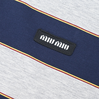 MIU MIU | Striped Jersey Polo Shirt