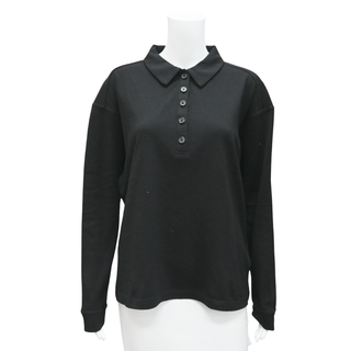 KHAITE | Black Faithful Polo Top