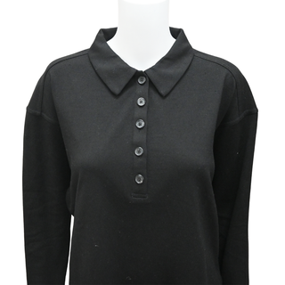 KHAITE | Black Faithful Polo Top