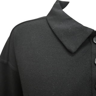 KHAITE | Black Faithful Polo Top