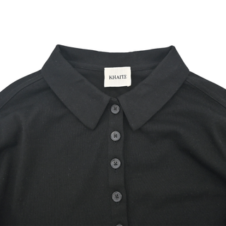 KHAITE | Black Faithful Polo Top