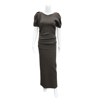 KHAITE | Merce Draped Wool-Blend Midi Dress