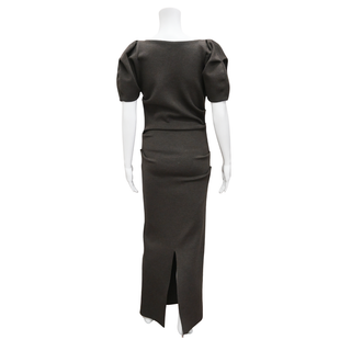 KHAITE | Merce Draped Wool-Blend Midi Dress