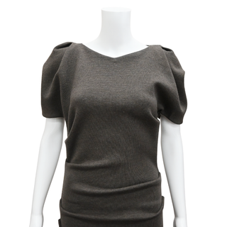 KHAITE | Merce Draped Wool-Blend Midi Dress