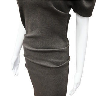 KHAITE | Merce Draped Wool-Blend Midi Dress