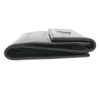 PRADA | Dark Brown Crocodile-Embossed Wallet
