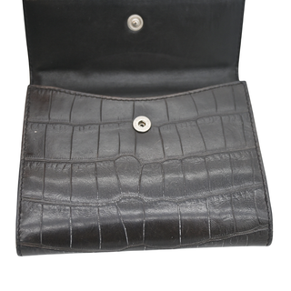 PRADA | Dark Brown Crocodile-Embossed Wallet