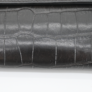 PRADA | Dark Brown Crocodile-Embossed Wallet