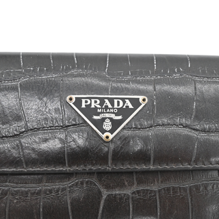 PRADA | Dark Brown Crocodile-Embossed Wallet