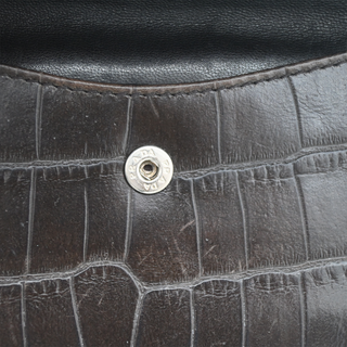 PRADA | Dark Brown Crocodile-Embossed Wallet
