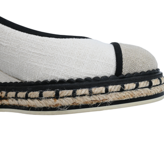 CHANEL | Neutral Woven Wedge Espadrilles