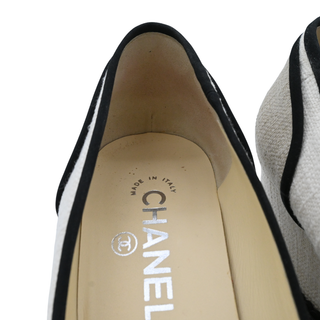 CHANEL | Neutral Woven Wedge Espadrilles