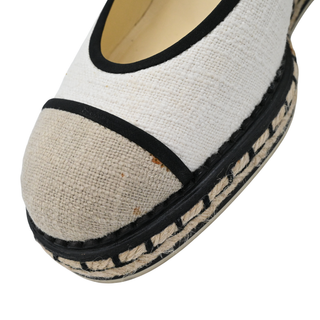 CHANEL | Neutral Woven Wedge Espadrilles