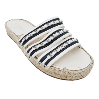 CHANEL | Lambskin Chain Espadrille Slides