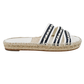CHANEL | Lambskin Chain Espadrille Slides