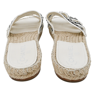 CHANEL | Lambskin Chain Espadrille Slides