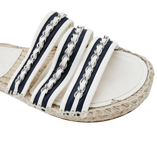 CHANEL | Lambskin Chain Espadrille Slides