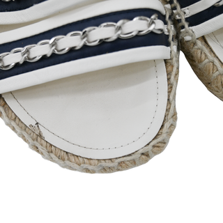 CHANEL | Lambskin Chain Espadrille Slides