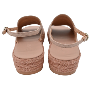 CHANEL | Pink Canvas Strass CC Espadrille Slingback Sandals