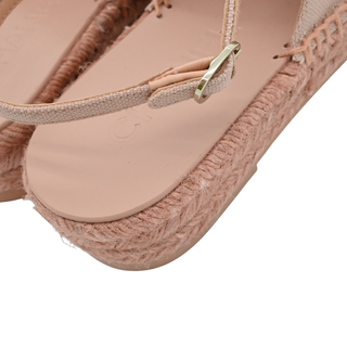 CHANEL | Pink Canvas Strass CC Espadrille Slingback Sandals