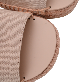 CHANEL | Pink Canvas Strass CC Espadrille Slingback Sandals