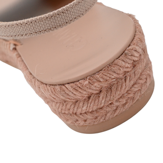 CHANEL | Pink Canvas Strass CC Espadrille Slingback Sandals
