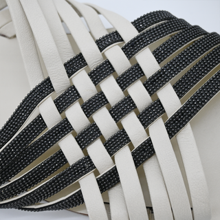 BRUNELLO CUCINELLI | Off-White Woven Leather Monili Slides