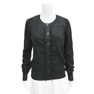 CHANEL | Black Textured Wool Knit Cardigan