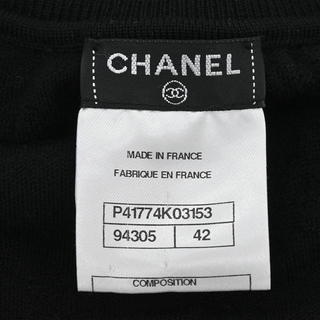 CHANEL | Black Textured Wool Knit Cardigan