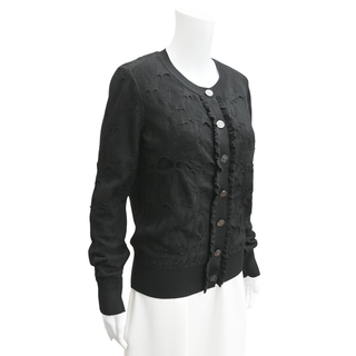 CHANEL | Black Textured Wool Knit Cardigan
