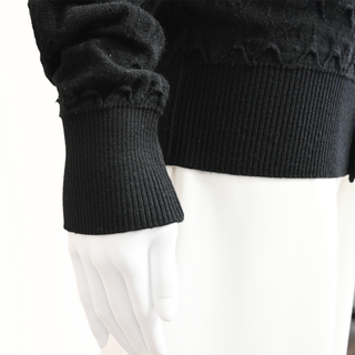 CHANEL | Black Textured Wool Knit Cardigan