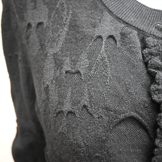 CHANEL | Black Textured Wool Knit Cardigan