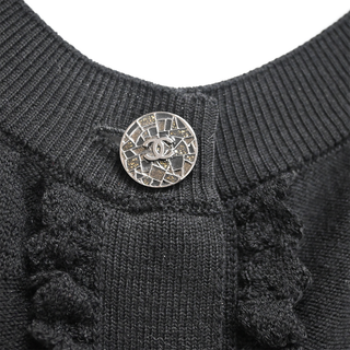CHANEL | Black Textured Wool Knit Cardigan