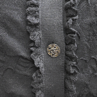 CHANEL | Black Textured Wool Knit Cardigan