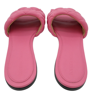 BOTTEGA VENETA | Pink Quilted Padded Leather Slides