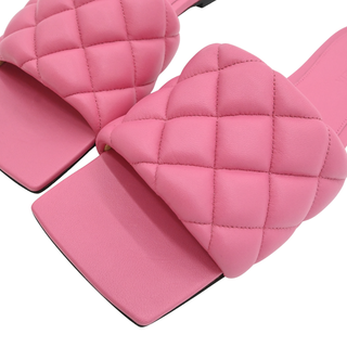 BOTTEGA VENETA | Pink Quilted Padded Leather Slides