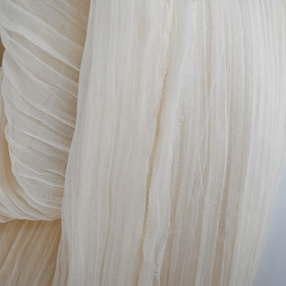 THE ROW | Cream Crinkled Silk Skirt