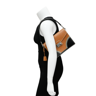 PRADA | Tricolor Vitello Sound Lock Shoulder Bag