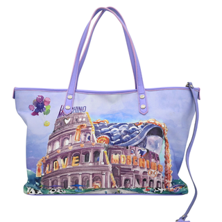 LOVE MOSCHINO | Purple Rome Colosseum Tote Bag