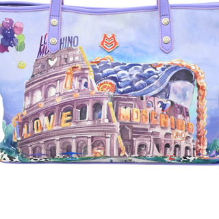 LOVE MOSCHINO | Purple Rome Colosseum Tote Bag