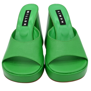 SIMON MILLER | Grass Green Slice Heels