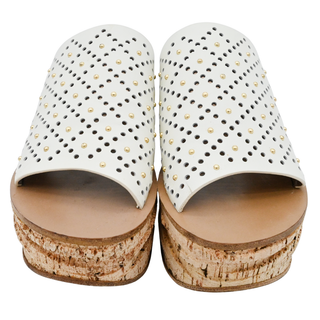 CHLOE | Perforated & Studded Camille Cork Wedges