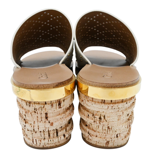 CHLOE | Perforated & Studded Camille Cork Wedges