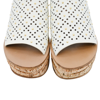 CHLOE | Perforated & Studded Camille Cork Wedges