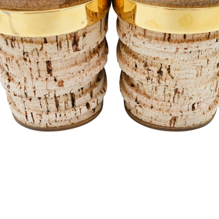 CHLOE | Perforated & Studded Camille Cork Wedges
