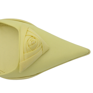 PRADA | Yellow Floral-Triangle Slingback Kitten Heels