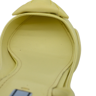 PRADA | Yellow Floral-Triangle Slingback Kitten Heels