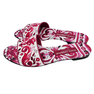 DOLCE & GABBANA | Pink Majolica Print Slides
