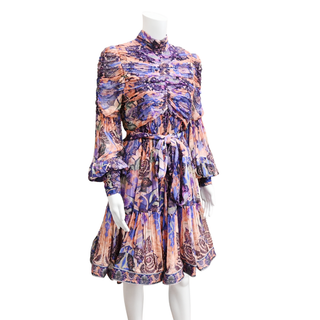 ZIMMERMANN | Celestial Ruched Midi Dress