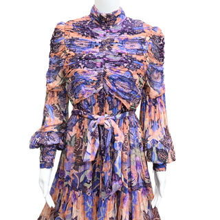 ZIMMERMANN | Celestial Ruched Midi Dress